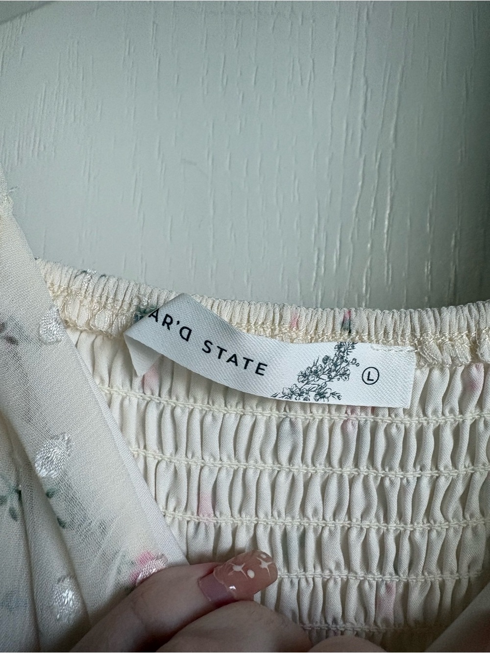 Altar'd State Cream Mini Dress with Pink Floral Print - Picture 5 of 8